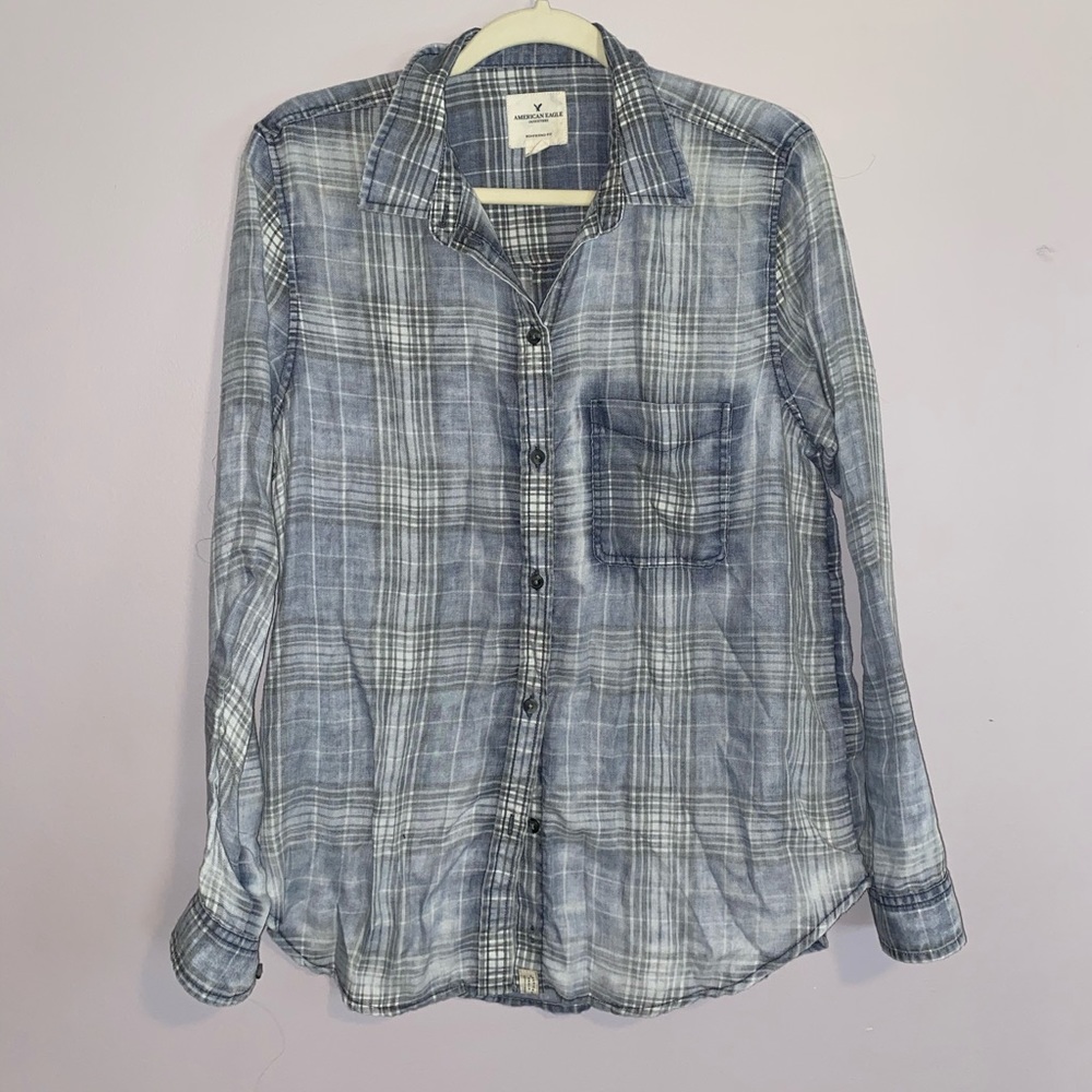 Light Blue Boyfriend Fit Flannel